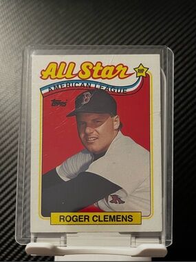 Roger Clemens 1989 Boston Red Sox TOPPS All Star Pitcher Card 405 AL Leaders ERA